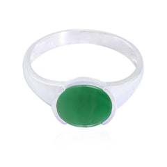 Green Onyx Solitaire American 925 Sterling Silver Green Gems Dainty Modern Ring Jewellery