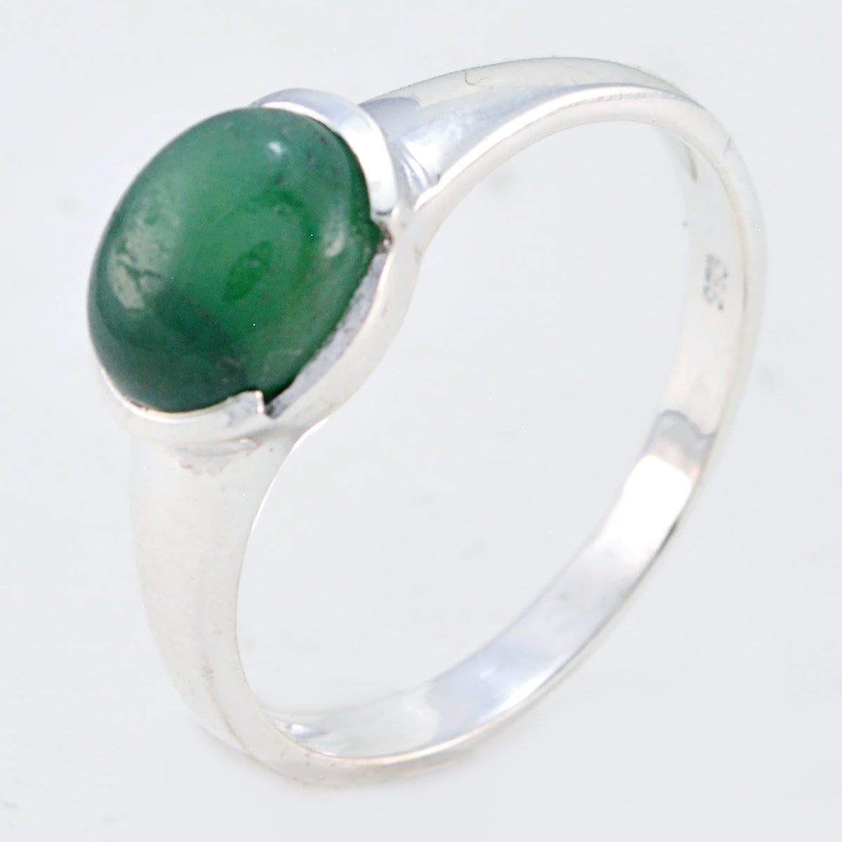 Anello moderno e delicato con gemme verdi in argento sterling 925 americano e solitario in onice verde Immagine secondaria del prodotto