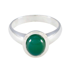 Green Onyx Solitaire Egyptian Silver Green Gemstone Classic Glamorous Ring Jewellery