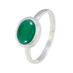 Green Onyx Solitaire Korean 925 Silver Green Gemstone Dainty Modern Ring Jewellery