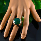 Green Onyx Solitaire Spanish 925 Sterling Silver Green Gems Chunky Armor Ring Jewellery
