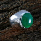 Green Onyx Solitaire Spanish 925 Sterling Silver Green Gems Chunky Armor Ring Jewellery