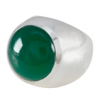 Green Onyx Solitaire Spanish 925 Sterling Silver Green Gems Chunky Armor Ring Jewellery