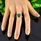 Green Onyx Solitaire Egyptian 925 Sterling Silver Green Gemstones Slim Abstract Ring Jewelry
