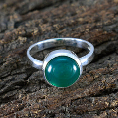 Green Onyx Solitaire Egyptian 925 Sterling Silver Green Gemstones Slim Abstract Ring Jewelry