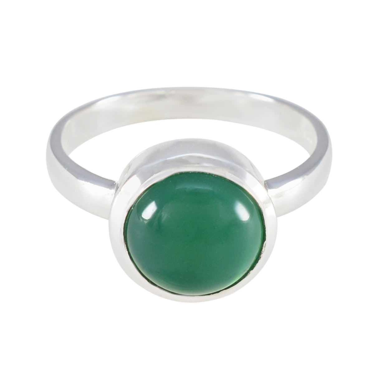Green Onyx Solitaire Egyptian 925 Sterling Silver Green Gemstones Slim Abstract Ring Jewelry