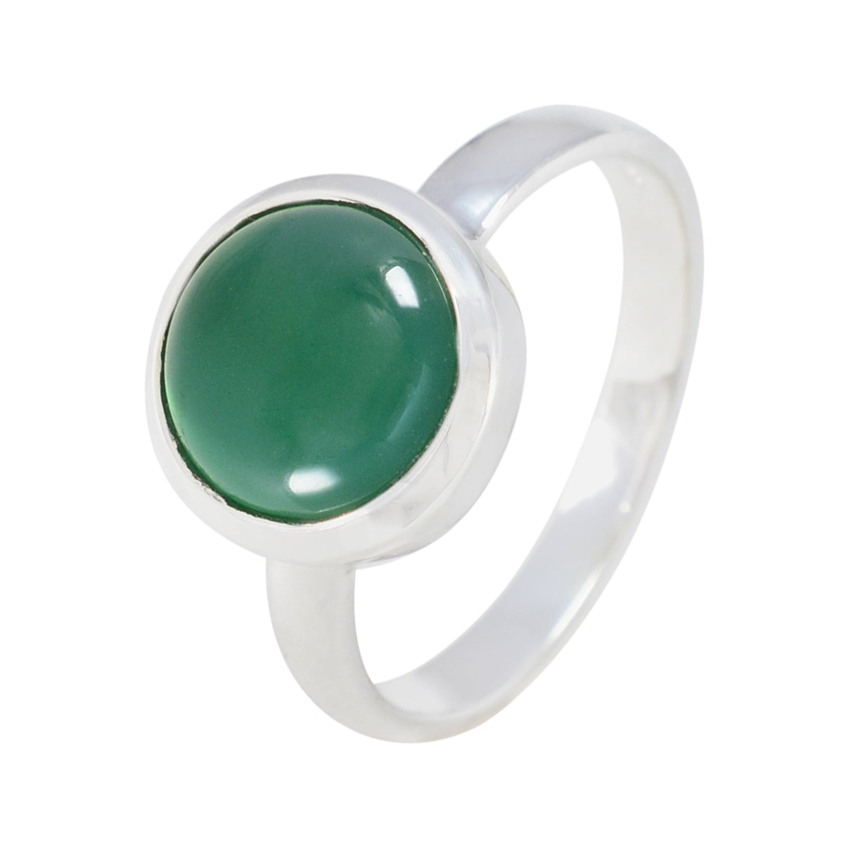 Groene Onyx Solitaire Egyptisch 925 Sterling Zilver Groene Edelstenen Slanke Abstracte Ring Sieraden Secundaire afbeelding