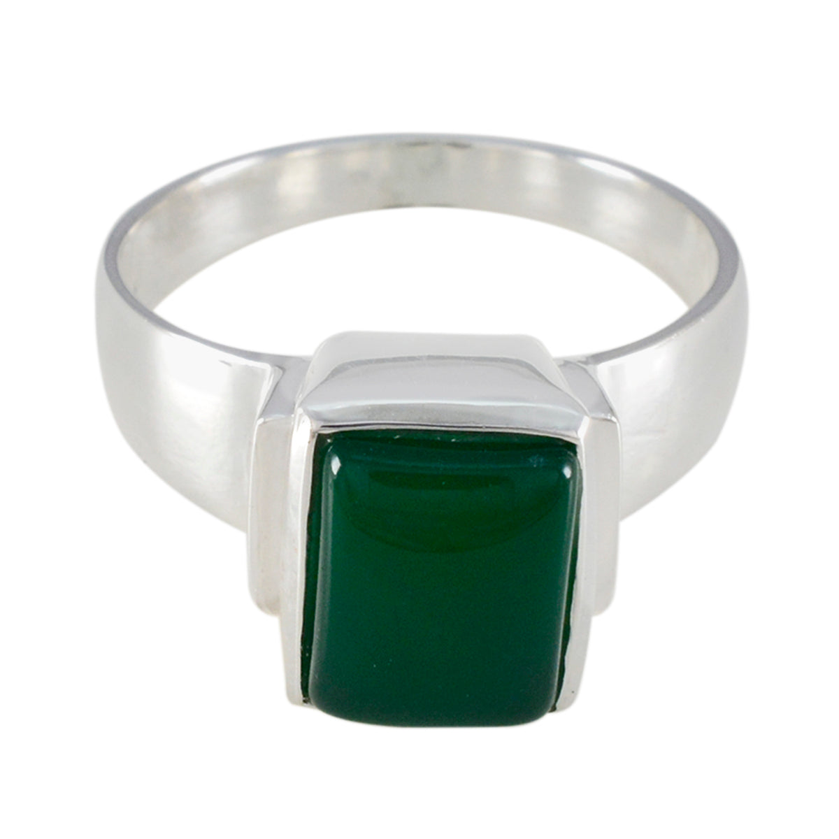 Green Onyx Solitaire Moroccan 925 Sterling Silver Green Gems Mid weight Artisan Ring Jewellery Huvudsaklig produktbild