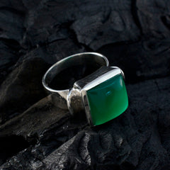 Green Onyx Solitaire French Sterling Silver Green Gemstones Essential  Modern Ring Jewellery