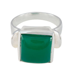 Green Onyx Solitaire French Sterling Silver Green Gemstones Essential  Modern Ring Jewellery