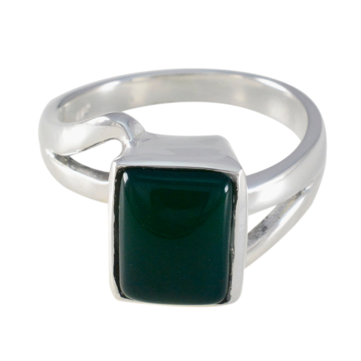 Green Onyx Solitaire Moroccan 925 Sterling Silver Green Gemstone Minimal Cultural Ring Jewellery Image principale du produit