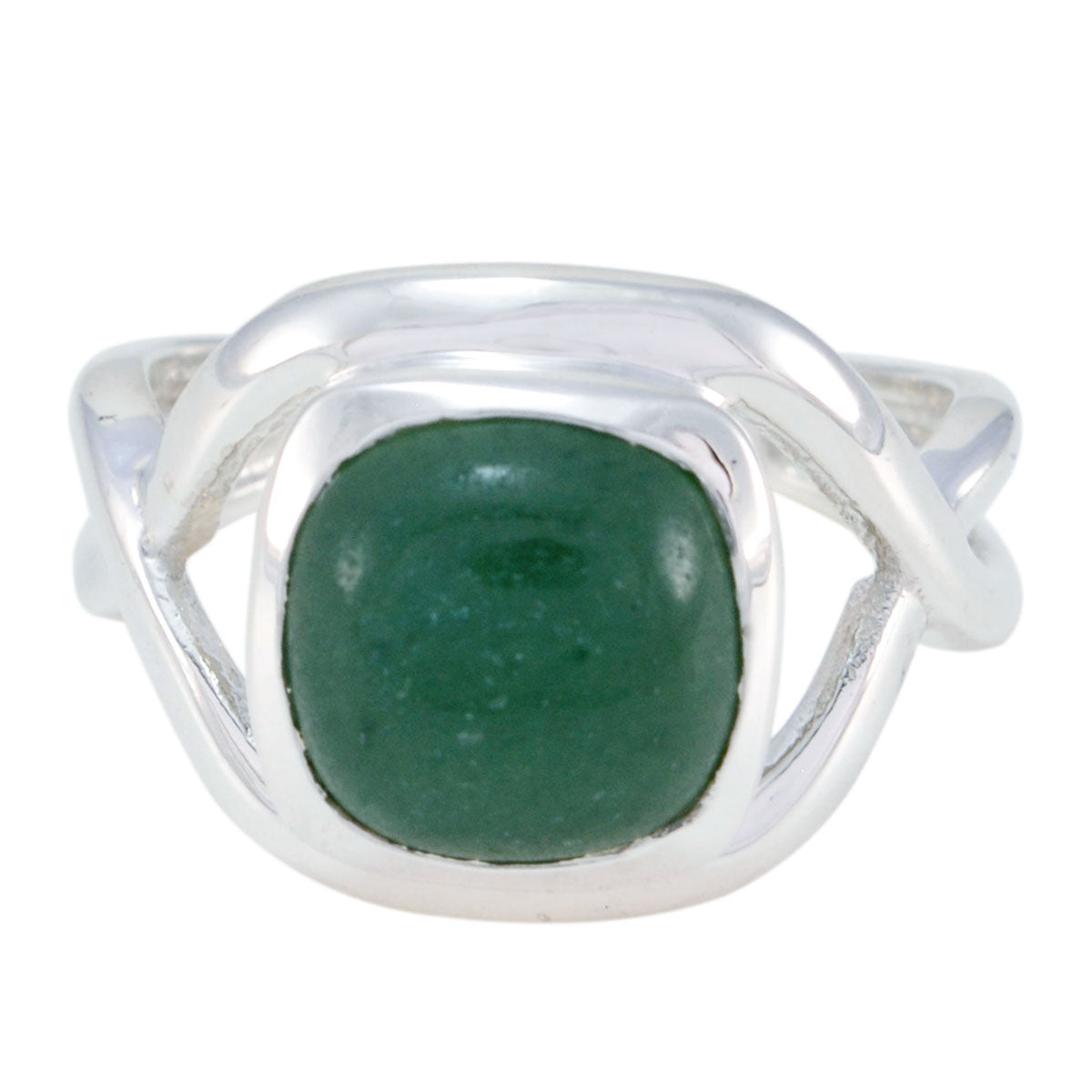Green Onyx Solitaire Indian 92.5 Silver Green Gems Minimal Modern Ring Jewellery Главное изображение товара