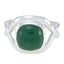 Green Onyx Solitaire Indian 92.5 Silver Green Gems Minimal Modern Ring Jewellery