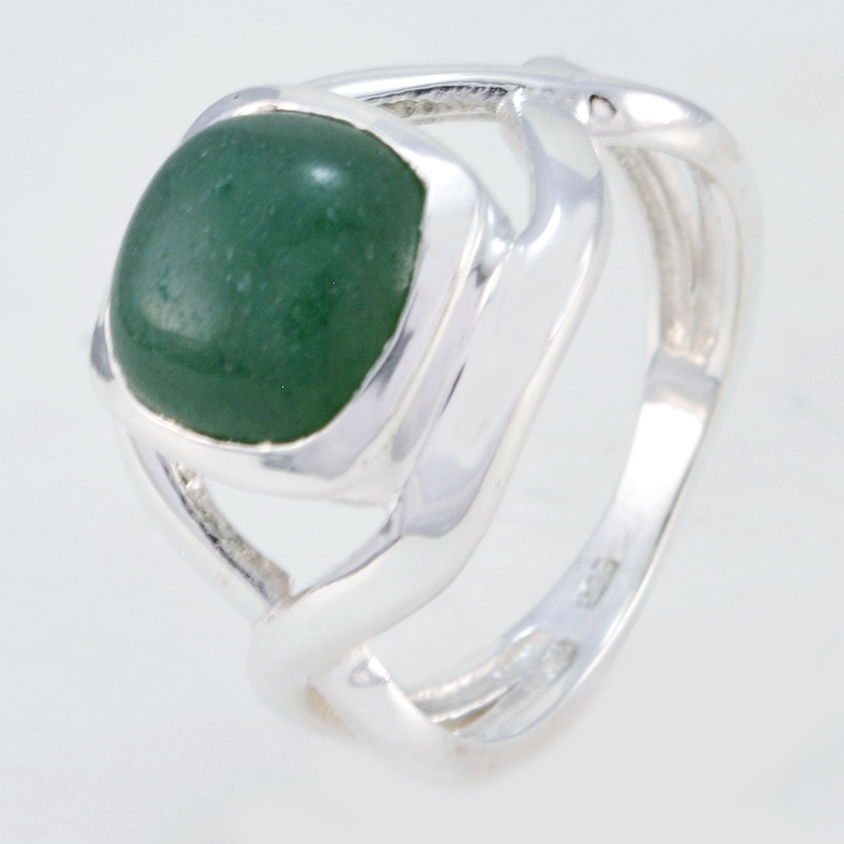 Green Onyx Solitaire Indian 92.5 Silver Green Gems Minimal Modern Ring Jewellery
