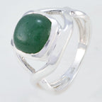 Green Onyx Solitaire Indian 92.5 Silver Green Gems Minimal Modern Ring Jewellery