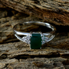 Green Onyx Halo Korean 925 Silver Green Gemstone Dainty Artisan Ring Jewelry