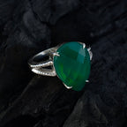 Green Onyx Solitaire Russian 925 Sterling Silver Green Gemstones Eye catching Fairytale Ring Jewellery