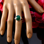 Green Onyx Solitaire Indian 925 Silver Green Gemstone Minimal Traditional Ring Jewellery