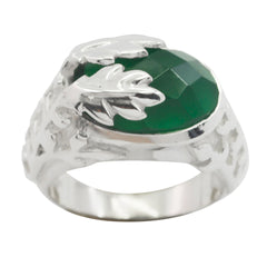 Green Onyx Solitaire Indian Sterling Silver Green Gemstone Essential  Leafy Ring Jewellery