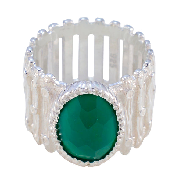 Green Onyx Solitaire African 92.5 Silver Green Gems Edgy Armor Band Jewelry