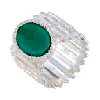 Green Onyx Solitaire African 92.5 Silver Green Gems Edgy Armor Band Jewelry