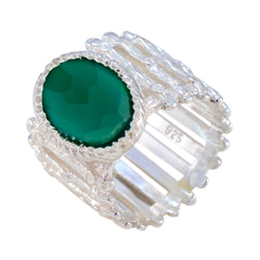 Green Onyx Solitaire African 92.5 Silver Green Gems Edgy Armor Band Jewelry