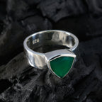 Green Onyx Solitaire Turkish 925 Silver Green Gemstones Eye catching Signet Band Jewellery