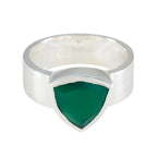 Green Onyx Solitaire Turkish 925 Silver Green Gemstones Eye catching Signet Band Jewellery