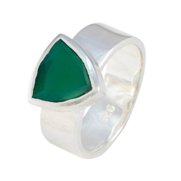Green Onyx Solitaire Turkish 925 Silver Green Gemstones Eye catching Signet Band Jewellery