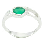 Green Onyx Solitaire Indian Sterling Silver Green Gemstones Featherlight Artisan Ring Jewelry