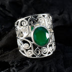 Green Onyx Solitaire Australian 925 Silver Green Gemstone Versatile Filigree  Ring Jewelry