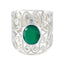 Green Onyx Solitaire Australian 925 Silver Green Gemstone Versatile Filigree  Ring Jewelry