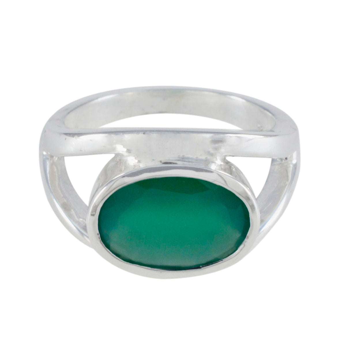 Grüner Onyx Solitär Italienisches 92,5 Silber Grüne Edelsteine Edgy Heritage Ring Schmuck Hauptbild