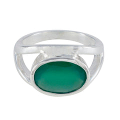 Green Onyx Solitaire Italian 92.5 Silver Green Gemstones Edgy Heritage Ring Jewellery