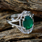Green Onyx Solitaire Russian 925 Sterling Silver Green Gemstone Tiny Traditional Ring Jewelry