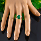 Green Onyx Solitaire Korean 92.5 Silver Green Gemstones Whisper thin Trendy Ring Jewellery