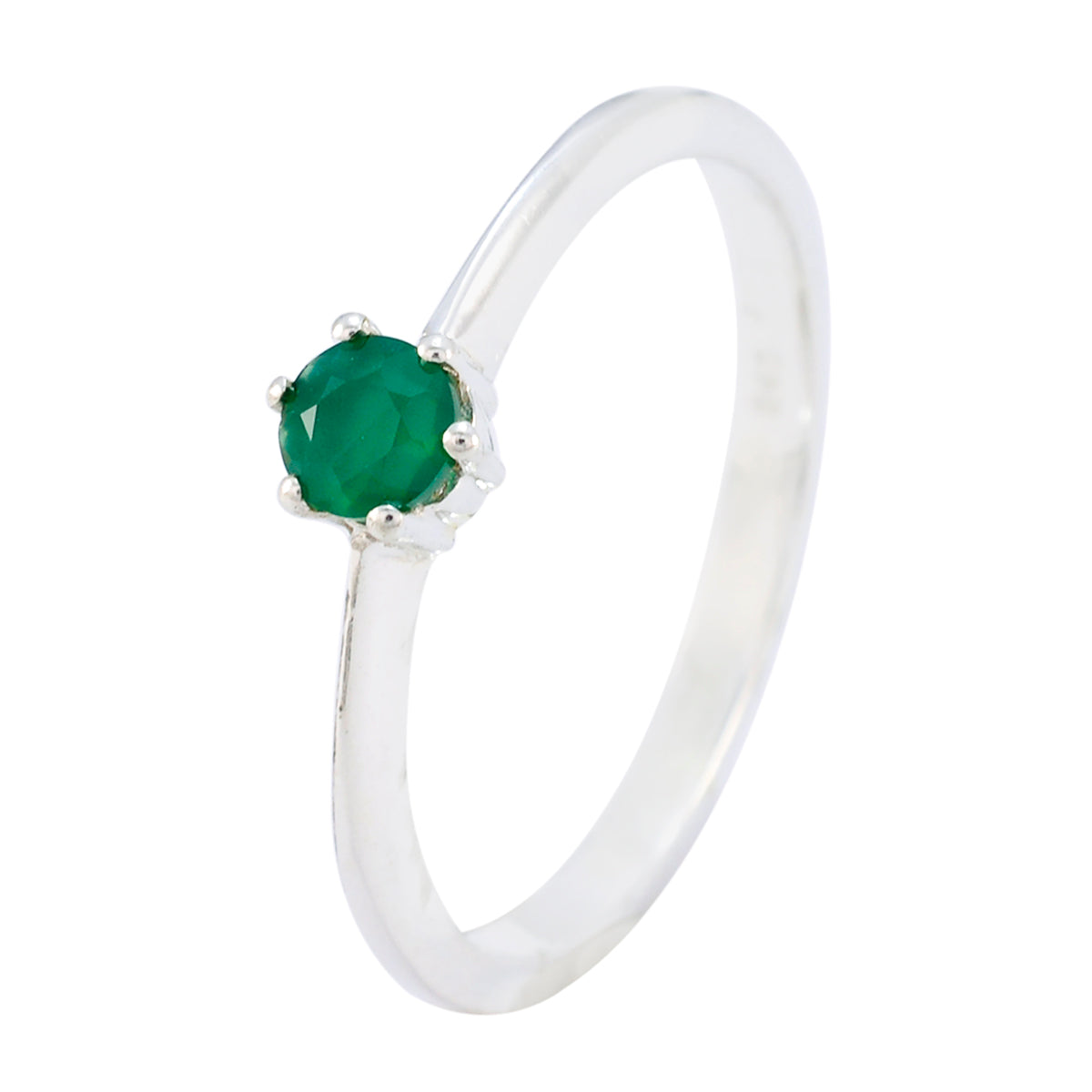 Green Onyx Solitaire American 925 Silver Green Gemstones Elegant  Fairytale Ring Jewellery