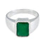 Green Onyx Solitaire Indian 925 Sterling Silver Green Gemstones Eye catching Trendy Ring Jewellery