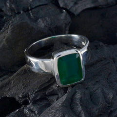 Green Onyx Solitaire African 925 Silver Green Gemstones Slim Romantic Ring Jewelry