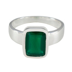 Green Onyx Solitaire African 925 Silver Green Gemstones Slim Romantic Ring Jewelry