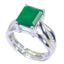 Green Onyx Solitaire French 92.5 Silver Green Gemstones Minimal Fairytale Ring Jewelry