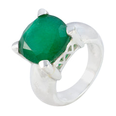 Green Onyx Solitaire Italian 925 Silver Green Gemstone Chunky antique Ring Jewelry