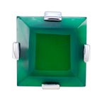 Green Onyx Solitaire Spanish Silver Green Gemstones Chunky Armor Ring Jewelry