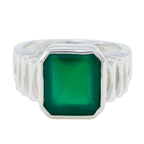 Green Onyx Solitaire Moroccan 925 Sterling Silver Green Gems Mid weight Signet Ring Jewellery