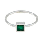 Green Onyx Solitaire Korean 925 Sterling Silver Green Gemstone Elegant  Contemporary Ring Jewellery