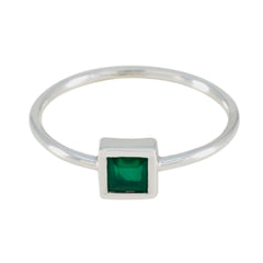 Green Onyx Solitaire Korean 925 Sterling Silver Green Gemstone Elegant  Contemporary Ring Jewellery
