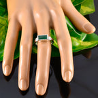 Green Onyx Solitaire Egyptian 92.5 Silver Green Gemstone Minimal Artisan Ring Jewellery