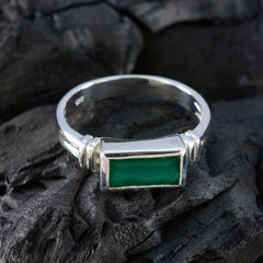 Green Onyx Solitaire Egyptian 92.5 Silver Green Gemstone Minimal Artisan Ring Jewellery