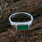 Green Onyx Solitaire Egyptian 92.5 Silver Green Gemstone Minimal Artisan Ring Jewellery