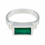 Green Onyx Solitaire Egyptian 92.5 Silver Green Gemstone Minimal Artisan Ring Jewellery